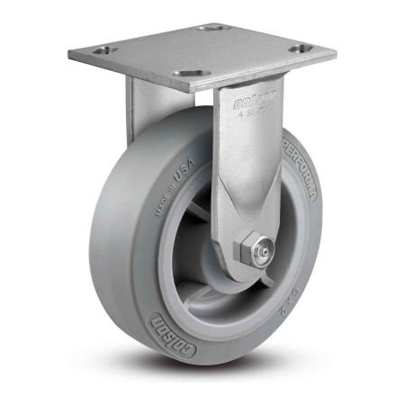 Colson Colson 4 Series Rigid Plate Caster 4.05108.459 - Rubber on Polyolefin 5" Dia. 500 Lb. Cap. 4.05108.459
